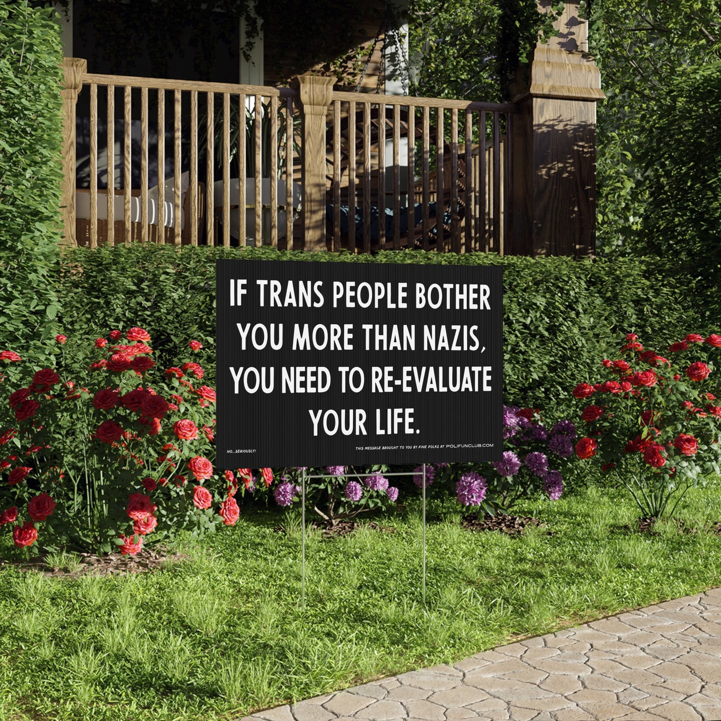 "Reevaluate" - protest & yard sign